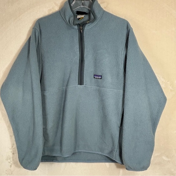 Vintage Patagonia Women's Lightweight Synchilla Half Zip Fleece Pullover Gray M - Picture 1 of 8